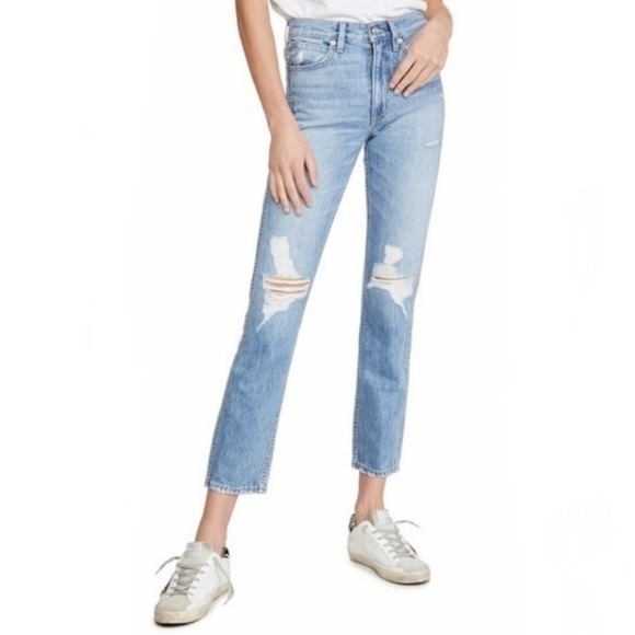 SLVRLAKE VIRGINIA SLIMS‎ HIGH WAISTEDDISTRESSED JEANS